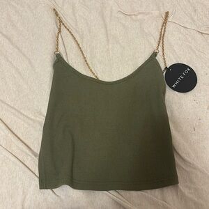 White Fox / Game of Chance Crop - M NWT